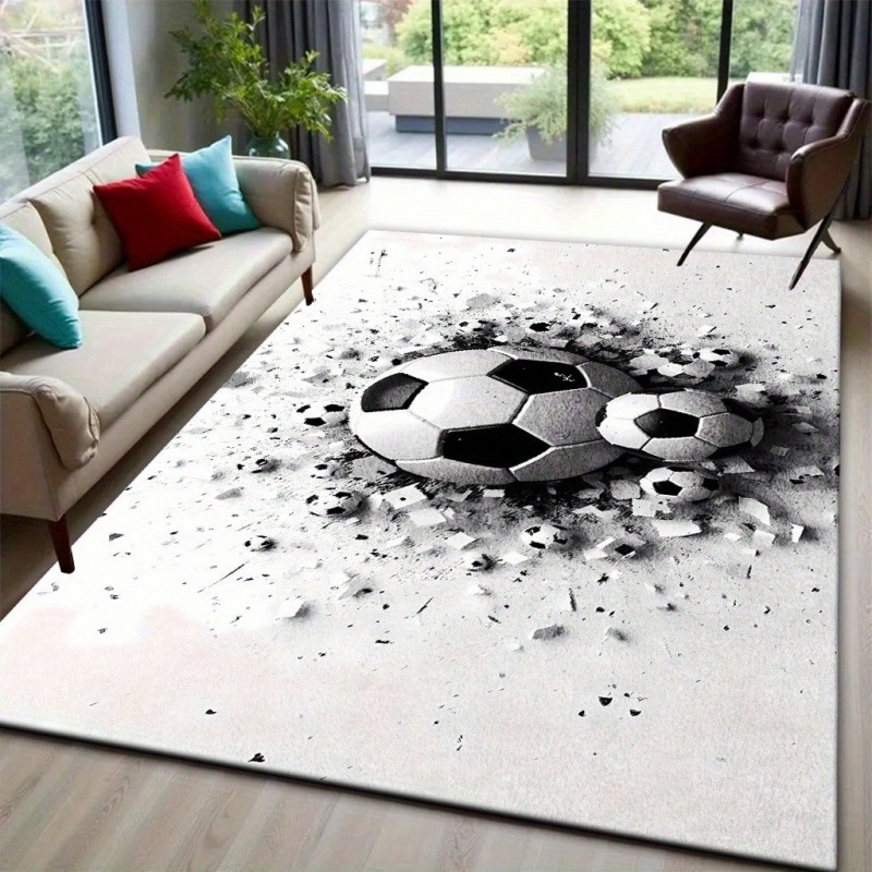Commercial Printing Format - Alfombra Grande con Estampado de Fútbol,